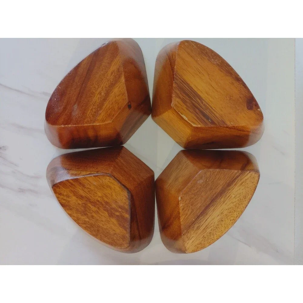 Monkey Pod Wood Lazy Susan with Bowls - Missing Center Piece - Kiln Dried Wood